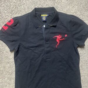 Vintage Rugby Ralph Lauren Polo Shirt Women's Large Big Kicker Embroidered #2